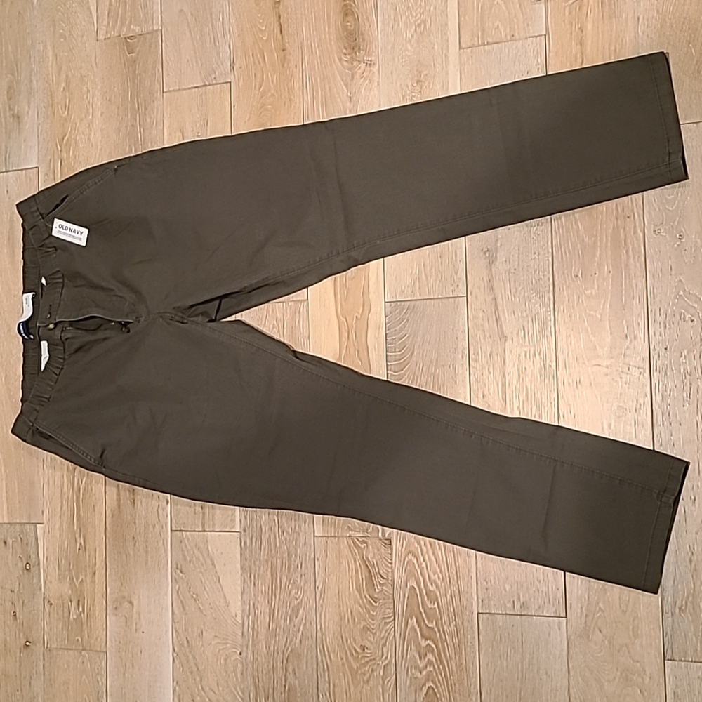 Slim Taper Built-In Flex Pull-On Chino Pants, Old Navy, L, Heritage Green